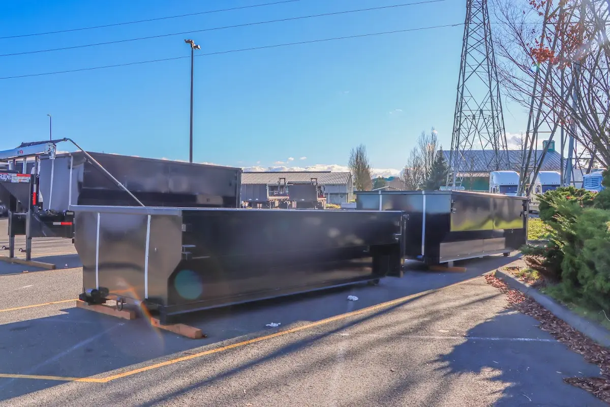 Roll-off dumpster ready for waste disposal at job site for Roll Off Dumpster Rental in North Adams